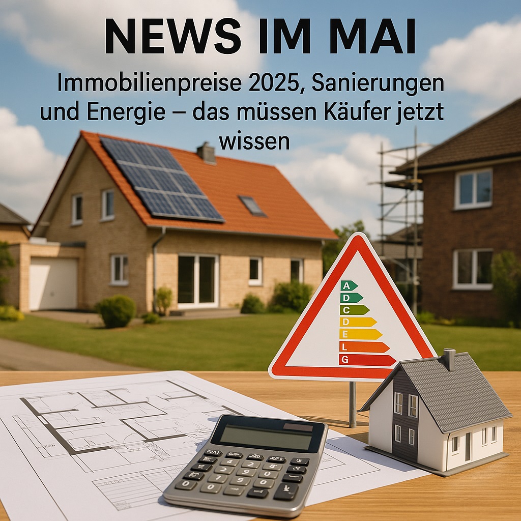 News im Mai: Immobilienpreise 2025, Sanierungen und Energie – Das müssen Käufer jetzt wissen 1 News im Mai: Immobilienpreise 2025, Sanierungen und Energie – Das müssen Käufer jetzt wissen 1