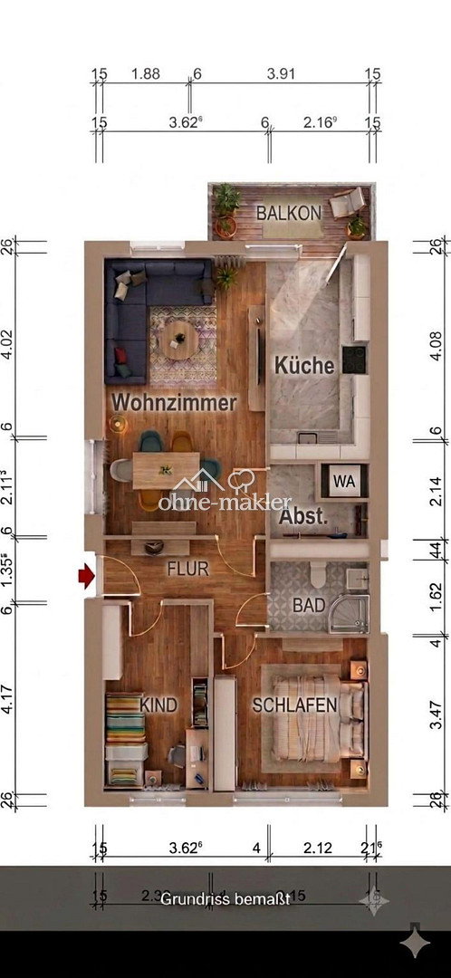 Erstbezug in Markersdorf Helle 3-Zimmer-Wohnung, 9122 Chemnitz (Hutholz Markersdorf Morgenleite Stelzendorf)