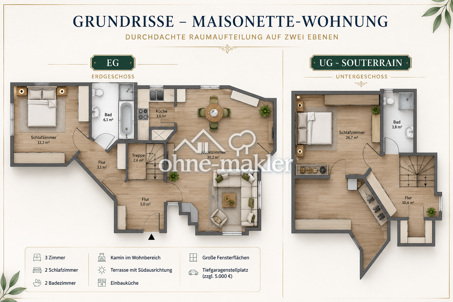 Maisonette mit Kamin & Terrasse in Neu-Anspach, 61267 Neu-Anspach