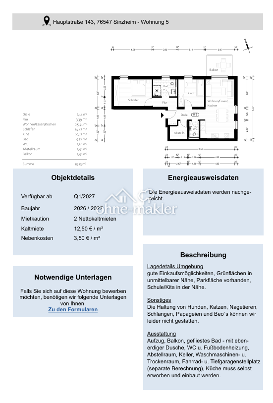Neubau in Sinzheim Modernes Wohnen, 76547 Sinzheim