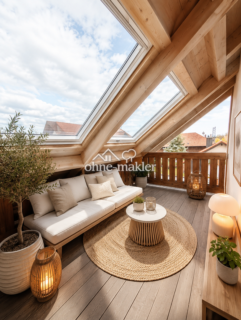 3 Zimmer, 2 Balkone, Dachstube mit Stellplatz, 87493 Lauben