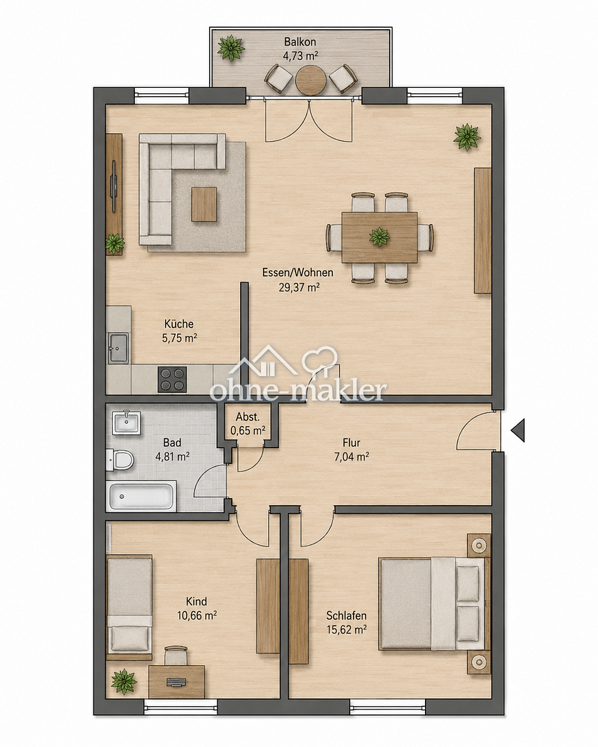 Wunderschön geschnittene 2,5-Zimmer-Wohnung – ab September 2026, 63628 Bad Soden-Salmünster