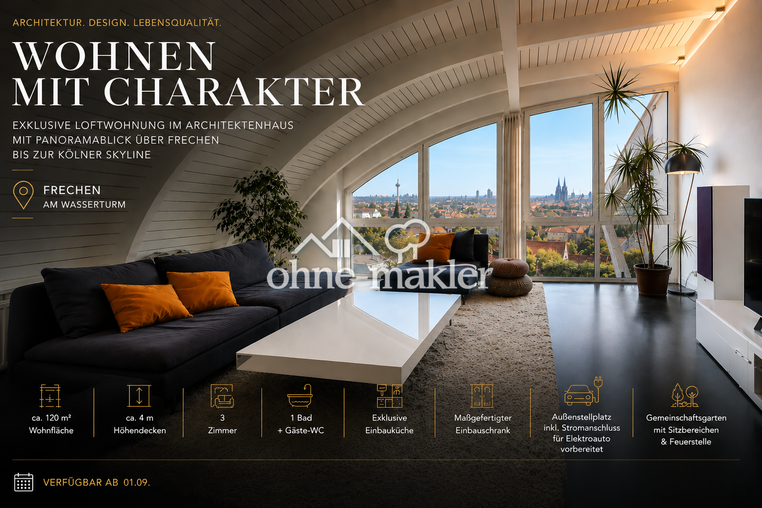 Dachgeschoss mit Skyline-Blick – Frechen erleben, 50226 Frechen