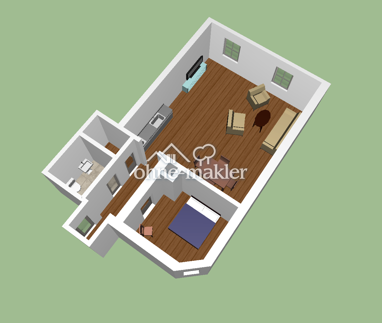 Sanierte 2-Zimmer-Wohnung mit Einbauküche im Zentrum, 94327 Bogen