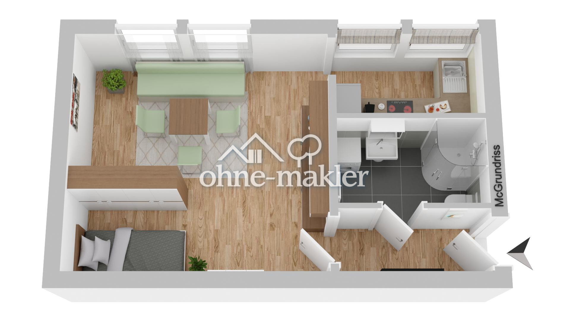 Zentrumsnahes 1-Zimmer-Apartment – ideal für Innenstadtleben, 93055 Regensburg (Brandlberg-Keilberg Burgweinting-Harting Innenstadt Ostenviertel Schwabelweis)