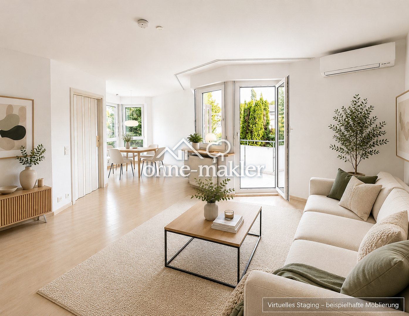 Provisionsfrei 3,5-Zimmer-Wohnung mit 2 Balkonen, Klimaanlage & Tiefgaragenstellplatz in Schwaikheim, 71409 Schwaikheim