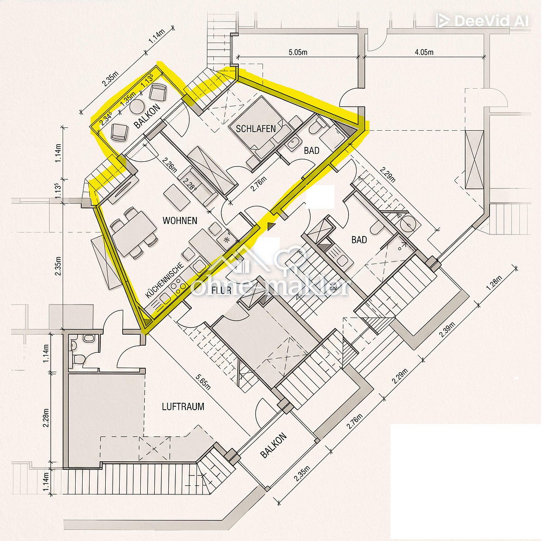 Lichtdurchflutete Dachwohnung mit Balkon in Herzogenrath, 52134 Herzogenrath