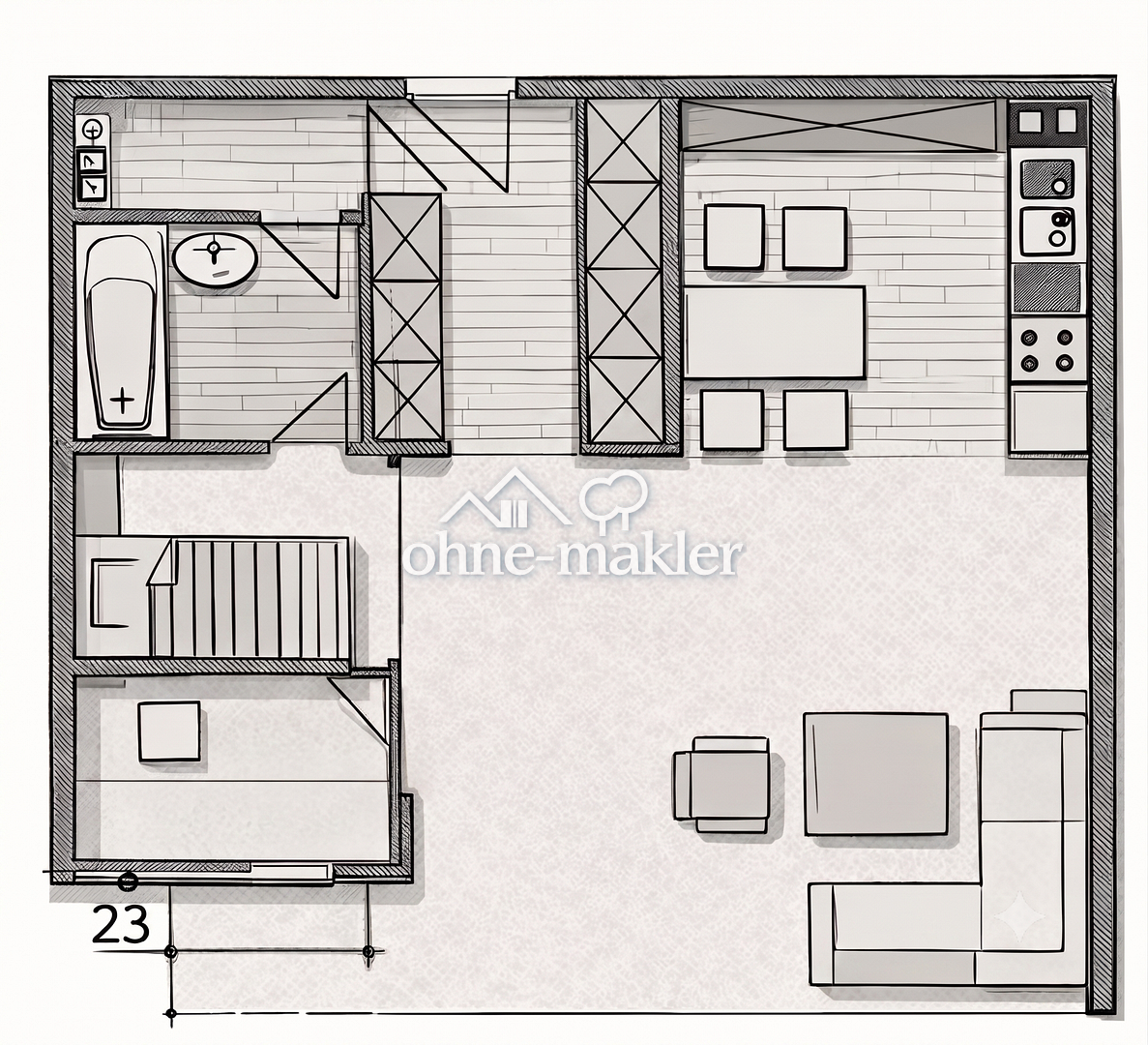 1,5-Zimmer-Wohnung mit Tiefgaragenplatz in Ludwigsfeld, 89231 Neu-Ulm