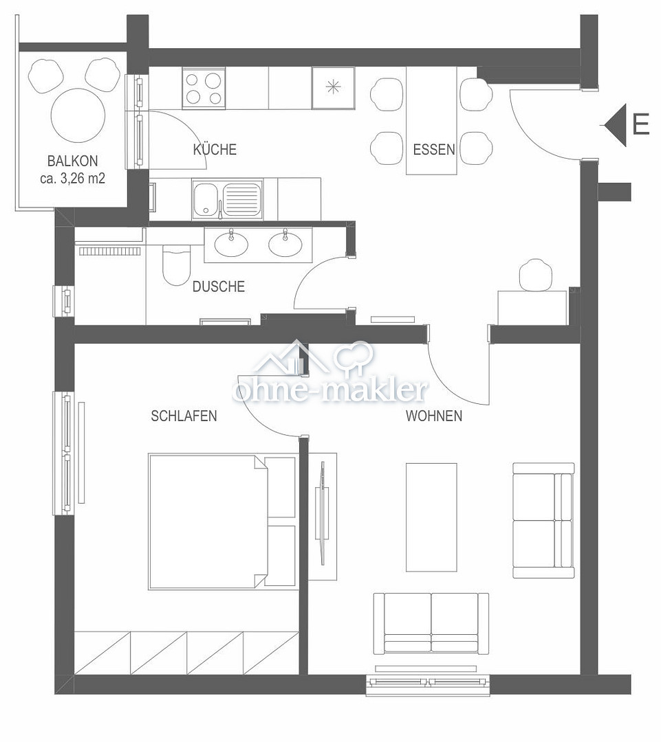Schmargendorf Helle 2-Zimmer Wohnung mit Balkon, 14193 Berlin (Steglitz-Zehlendorf Dahlem Grunewald Nikolassee Schmargendorf)