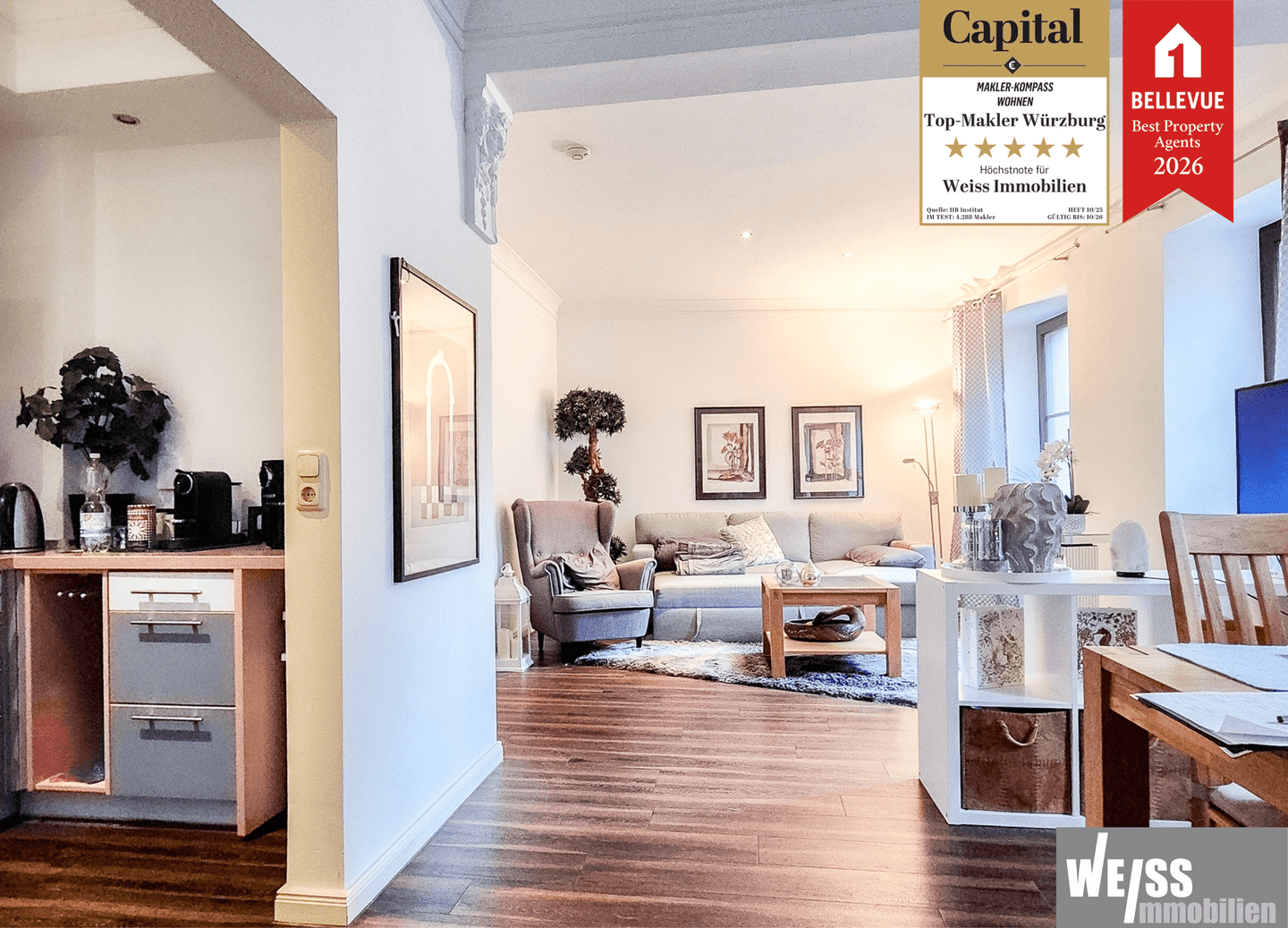 Zentrale vollmöblierte 2 Zimmer Wohnung direkt in der Altstadt -ohne Balkon-, 97070 Würzburg (Altstadt)