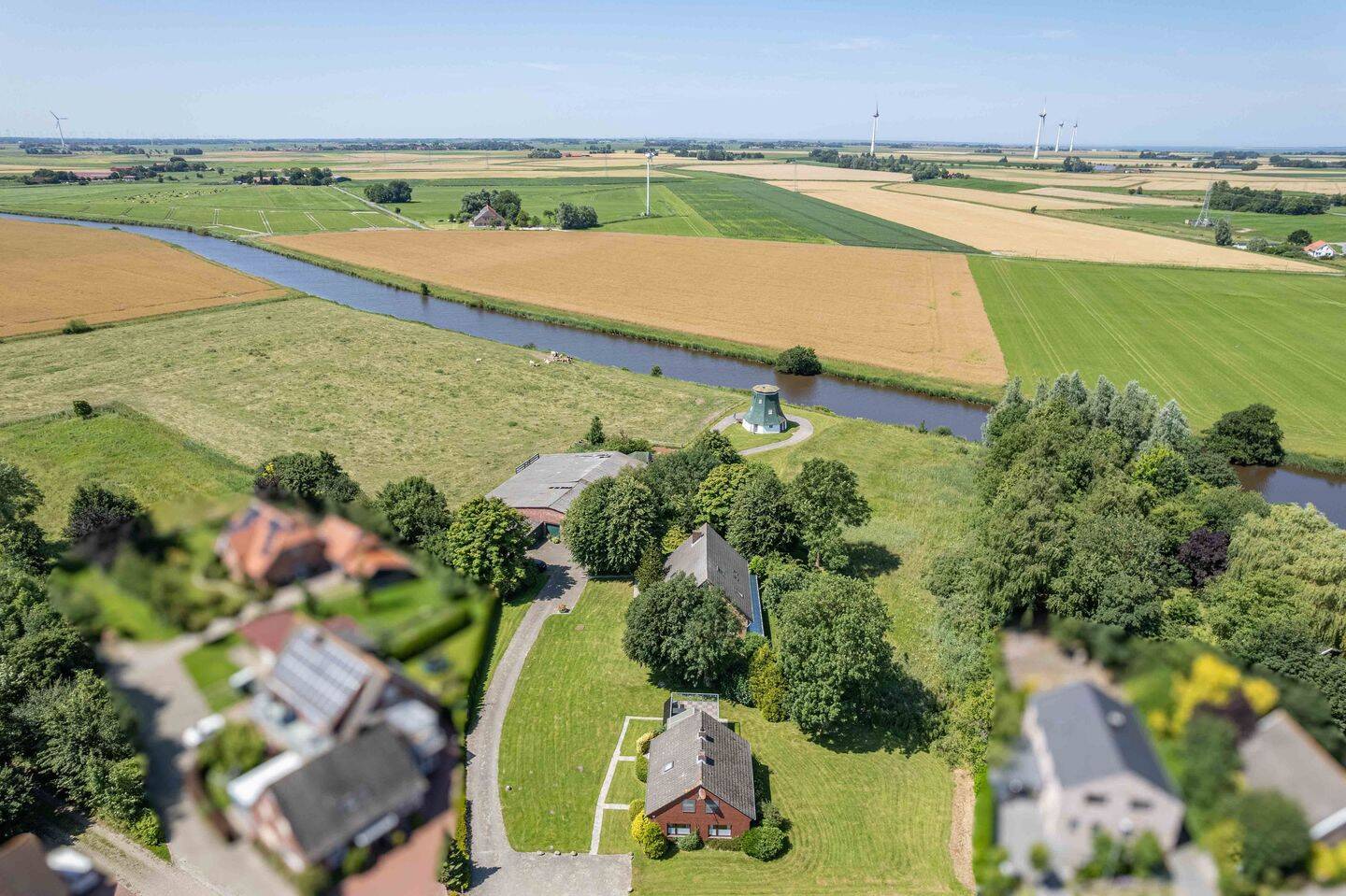Exklusives Gebäudeensemble mit historischer Mühle, zwei Wohnhäusern und einzigartigem Wassergrundstück, 26409 Friedeburg