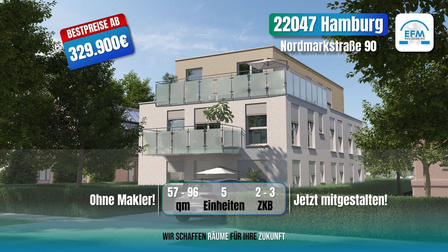 ++BESTPREIS!++ MIET- & ENERGIESPAREND++ 3 ZKB Neubau Energieeffizienz A+, 22047 Hamburg (Wandsbek Bramfeld Tonndorf)