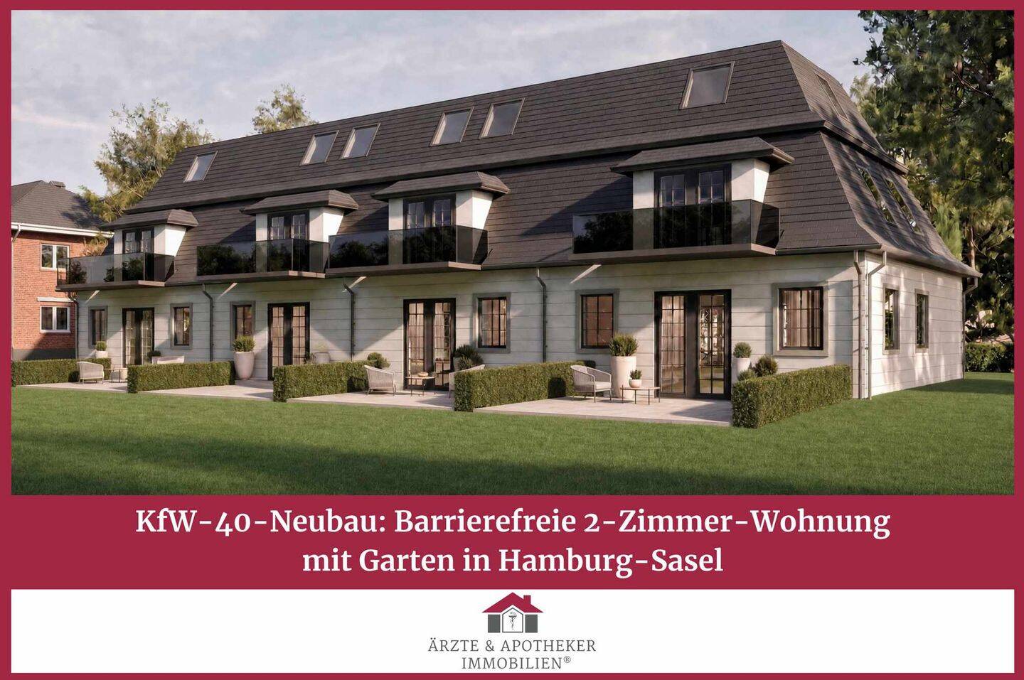 KfW-40-Neubau: Barrierefreie 2-Zimmer-Wohnung mit Garten in Hamburg-Sasel