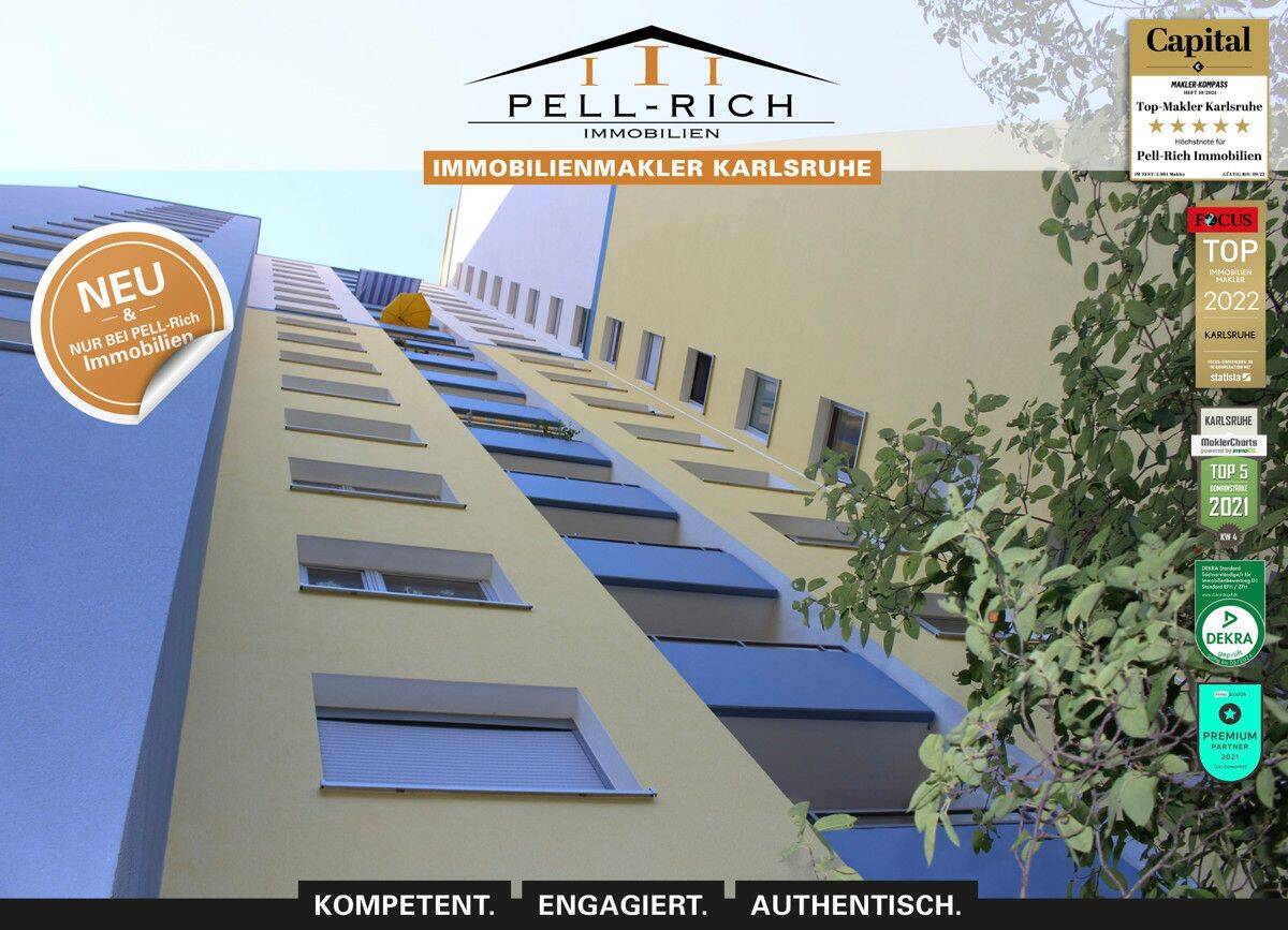 ALLES DRIN: Vollständig möbliertes & gepflegtes Apartment mit Weitblick in der Weststadt!, 76135 Karlsruhe (Beiertheim-Bulach Oberreut Südweststadt Weststadt)