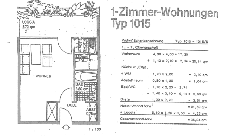 1-Zimmer-Mietwohnung nahe Ricklinger Masch an Studentin, 30459 Hannover