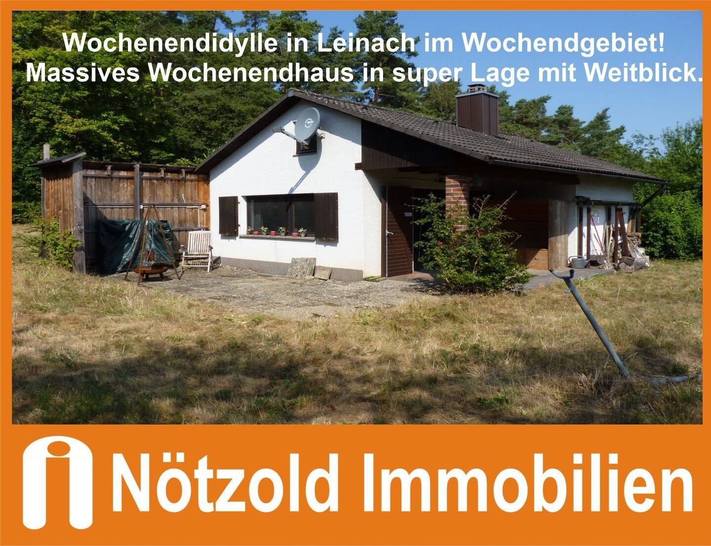 Sehr schönes naturnahes Wochenendgrundstück mit Weitblick und massivem Haus in Leinach!, 97274 Leinach