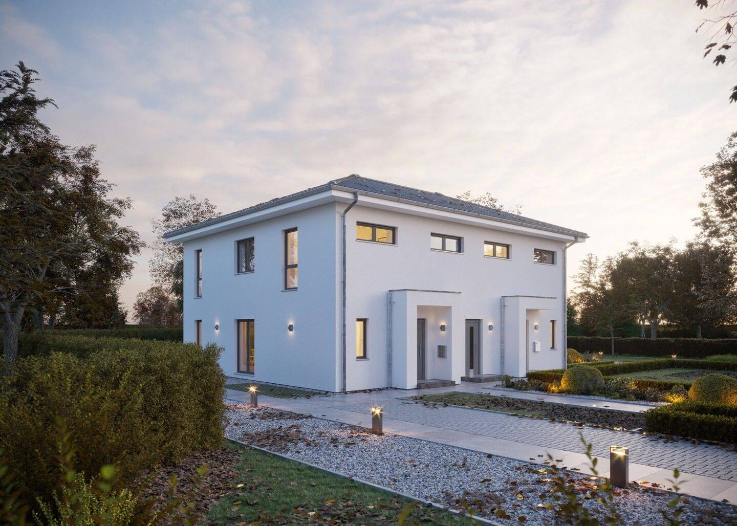 Das FamilyStyle 20.04 W: die Stadtvilla fürs Generationen-Doppel – klar, kompakt, zukunftssicher, 63589 Linsengericht