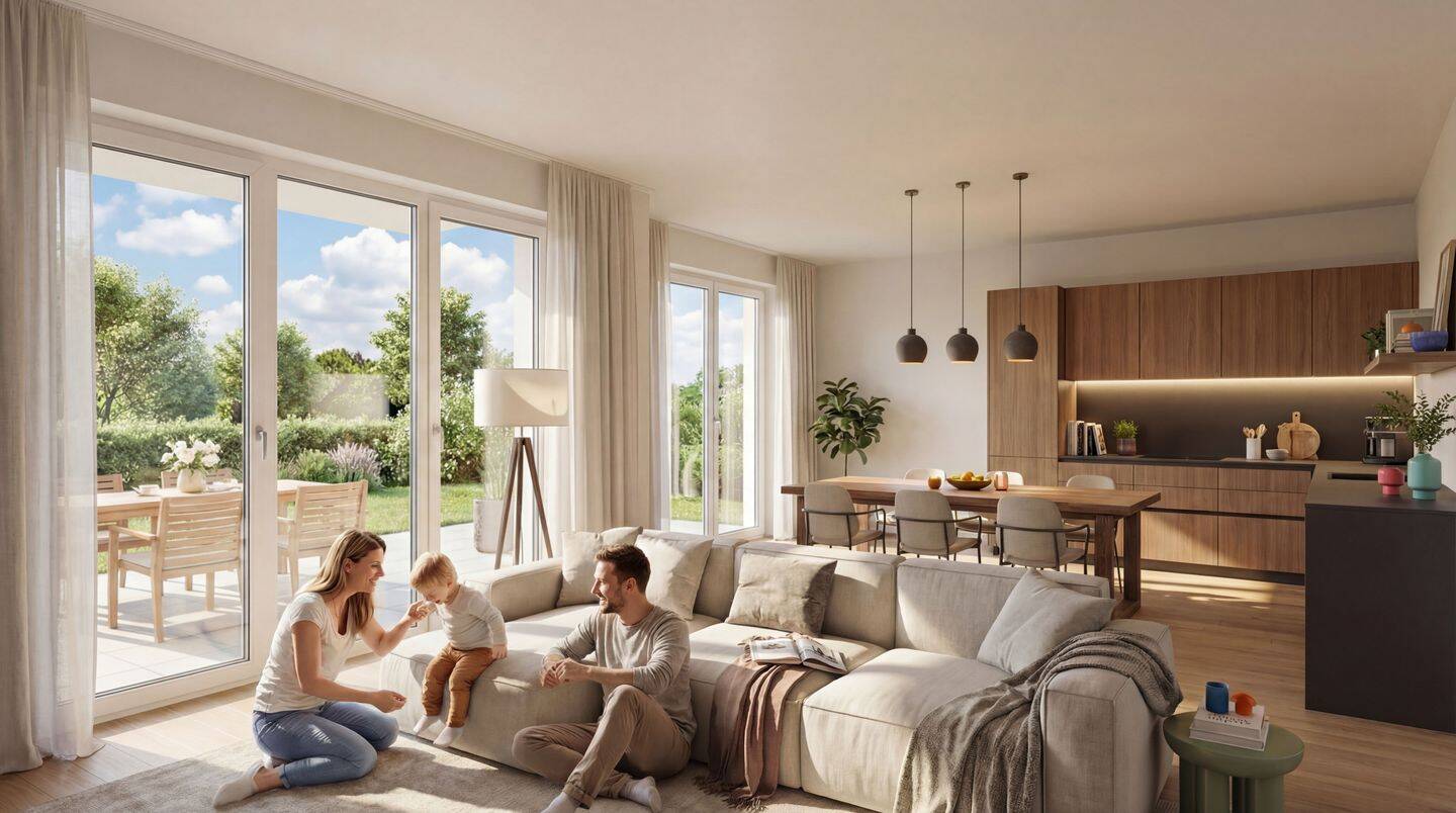 Moderne 2-Zimmer Neubauwohnung mit Terrasse ca. 63,19 m² – QNG-Standard & Finanzierung ab 1,5 % p.a., 33161 Hövelhof