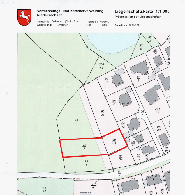Tegelbusch Baugrundstück mit Blick ins Grüne. Provisionsfrei, 26129 Oldenburg (Oldb) (Bloherfelde Innenstadt Wechloy)