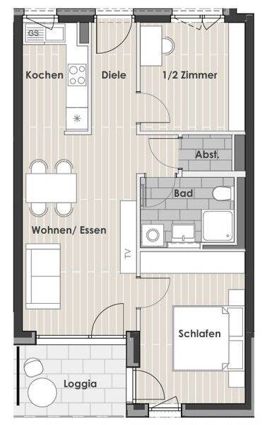 Das Glück hat ein Zuhause: praktische 2,5-Zimmer-Wohnung, 89231 Neu-Ulm