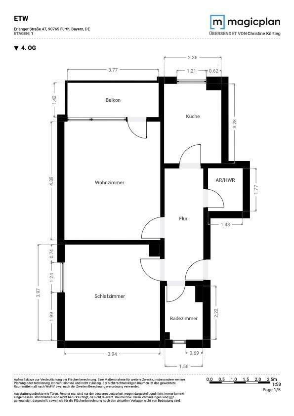 2-Zimmer-Wohnung mit Balkon in Fürth, 90765 Fürth