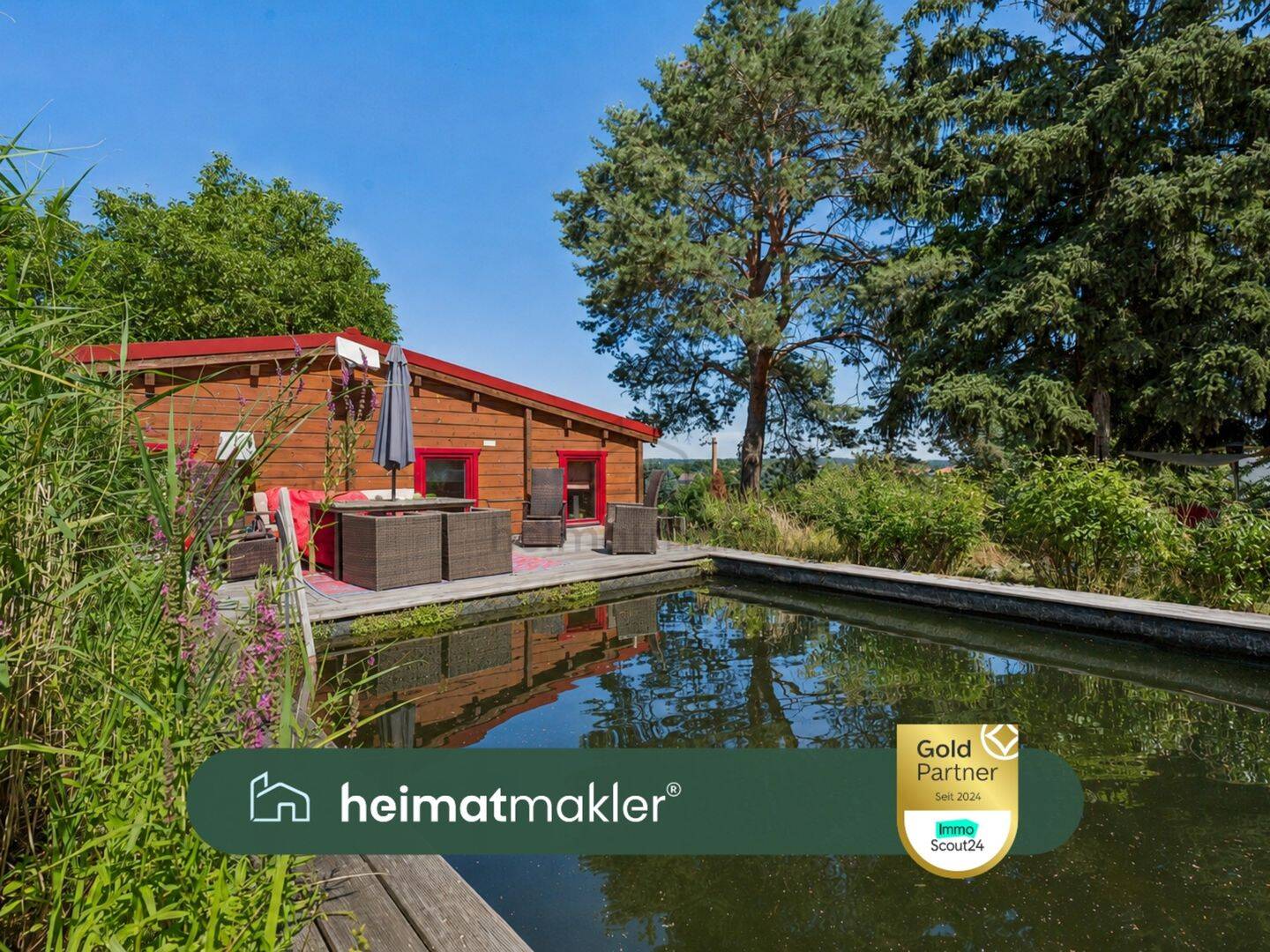 Moderner Bungalow mit Schwimmteich und einzigartigem Weitblick, 4668 Grimma