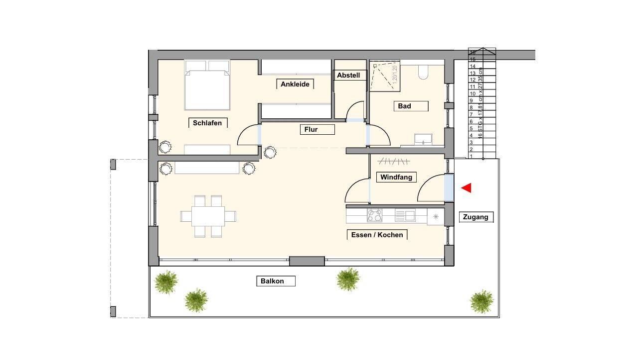 2,5-Zimmer-Neubau-Wohnung mit großen Balkon in Fischerbach, 77716 Fischerbach