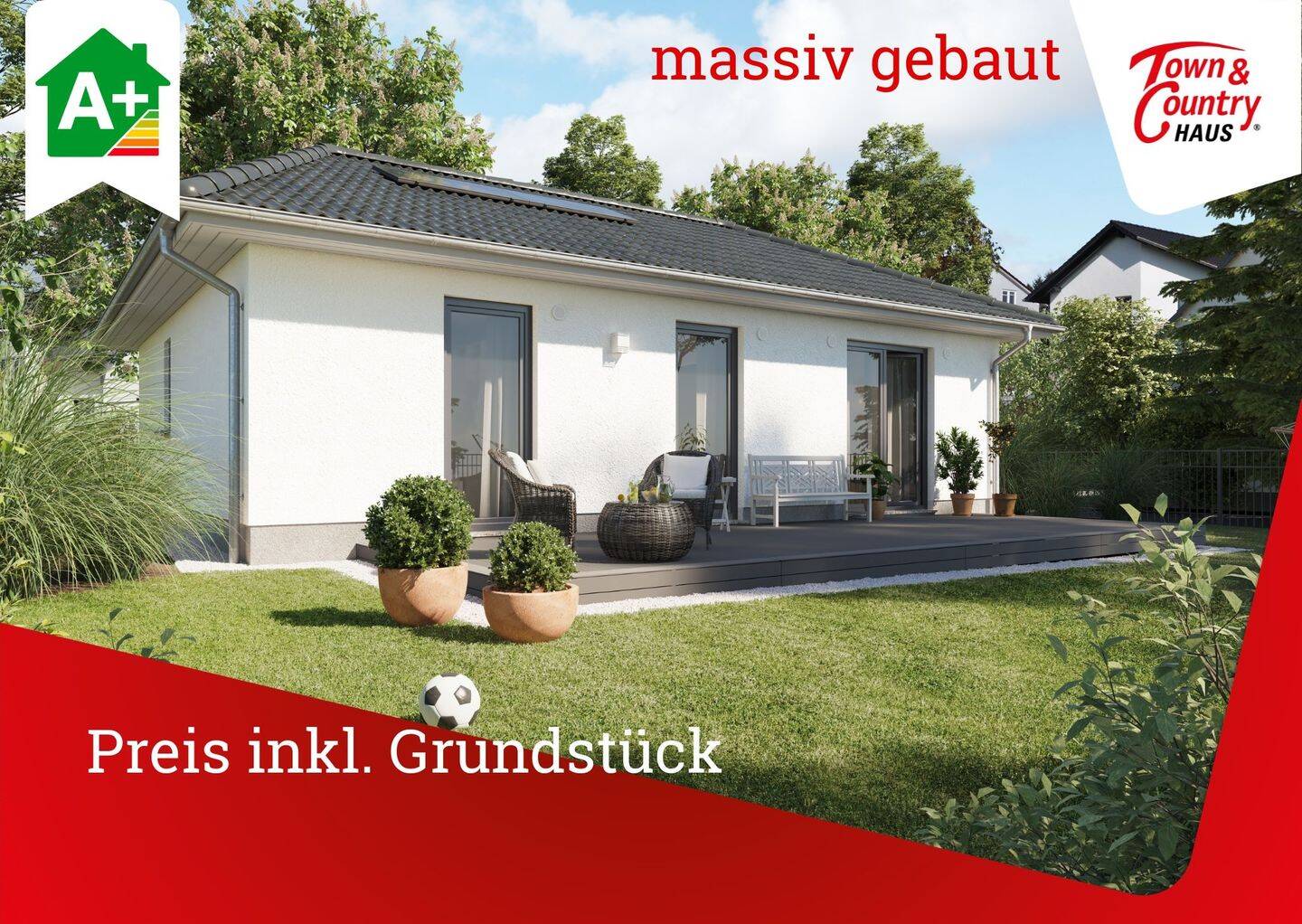 Bungalow 78 massiv gebaut, Preis inkl. Grundstück, 54314 Zerf