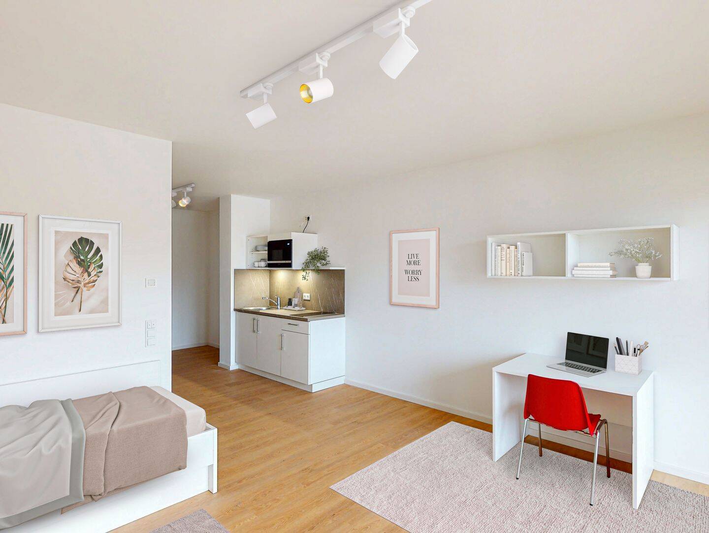 Teilmöbliertes 1-Zimmer-Apartment mit Einbauküche und Balkon, 63071 Offenbach am Main (Offenbach am Main Tempelsee)