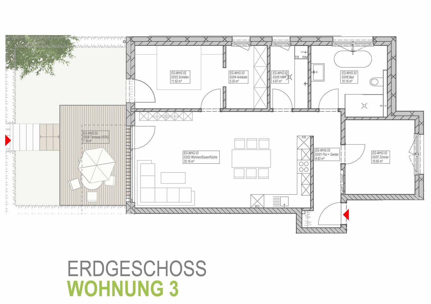 3-Zimmer mit Terrasse, 49134 Wallenhorst
