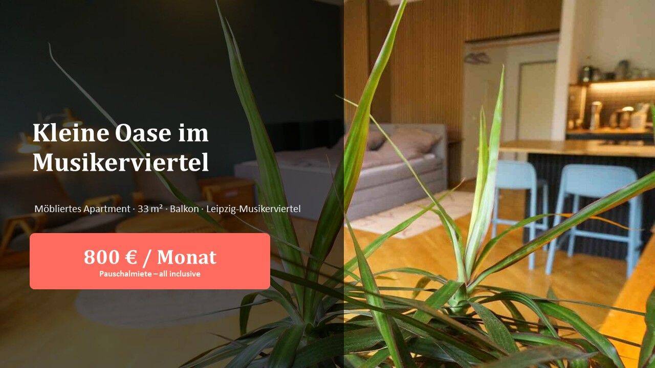 33 m2 Altbau-Charme am Floßplatz – möbliert & sorgenfrei, 4107 Leipzig (Zentrum Zentrum-Süd)