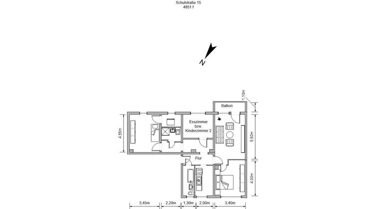 schöne 4- Raumwohnung mit Balkon und Einbauküche, 9350 Lichtenstein/Sa.