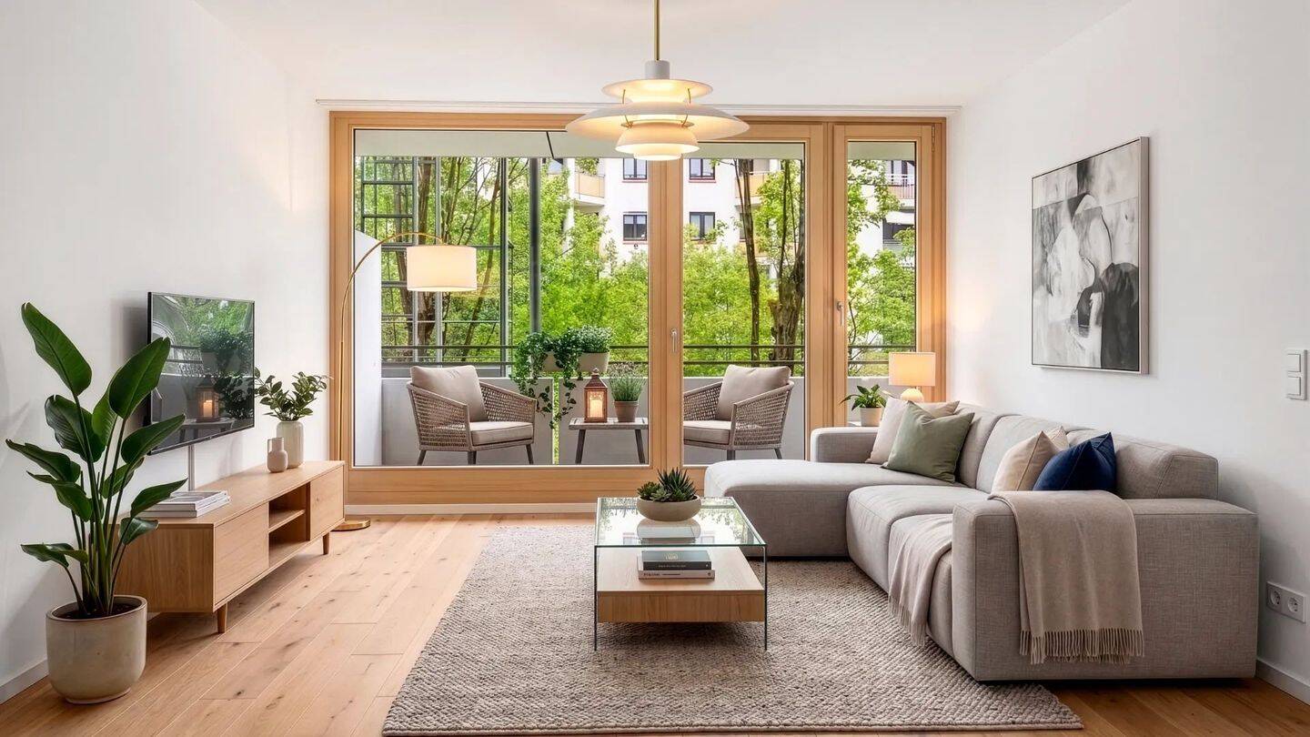 ROGERS: Lichtdurchflutete Wohnung mit großem Balkon, 80807 München (Milbertshofen-Am Hart Schwabing-Freimann)