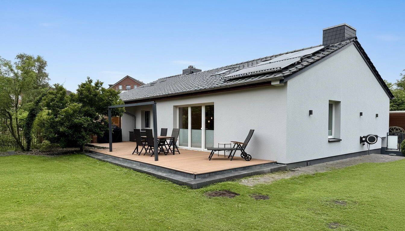 Provisionsfrei – Helles Reihenendhaus mit großer Terrasse, Sauna im Garten und Einzelgarage in Rellingen, 25462 Rellingen