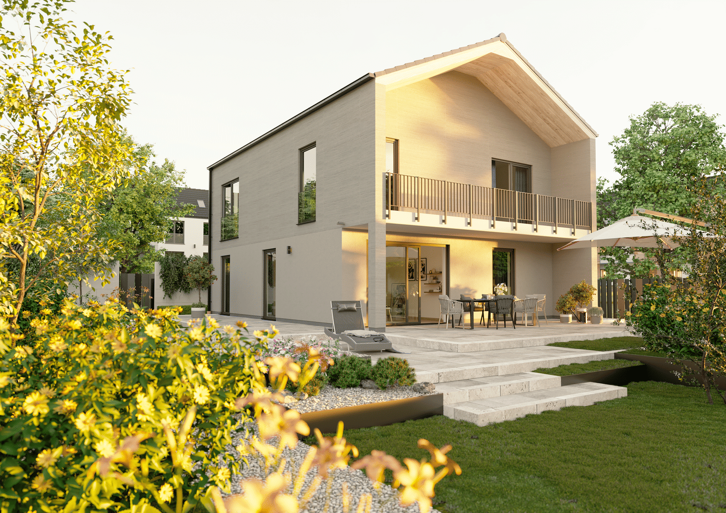 Haus mit Balkon und Terrassenüberdachung , Preis inkl. Grundstück, massiv, 54595 Prüm