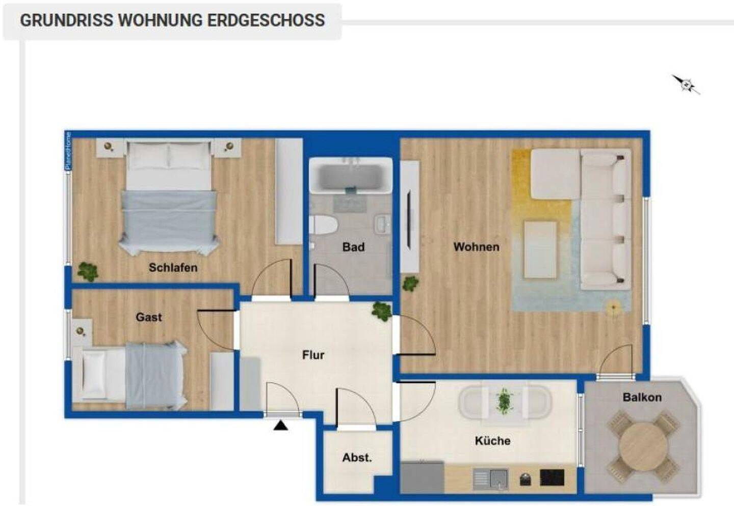 geräumige 3 Zimmer Wohnung mit Balkon und TG, 16321 Bernau bei Berlin