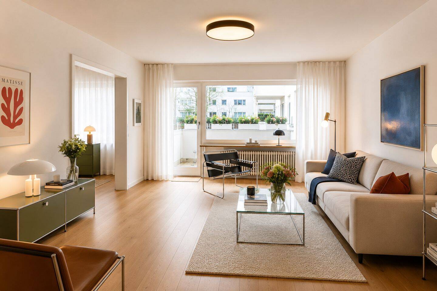 AIGNER – Optimal geschnittene Hochparterrewohnung mit sonnigem Westbalkon, 81479 München (Thalk. Obersendl.-Forsten-Fürstenr.-Solln)
