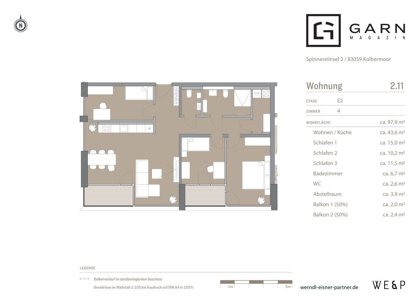 4-Zimmer-Neubauwohnung mit ca. 94 m², Südausrichtung und Bergblick über Kolbermoor, 83059 Kolbermoor