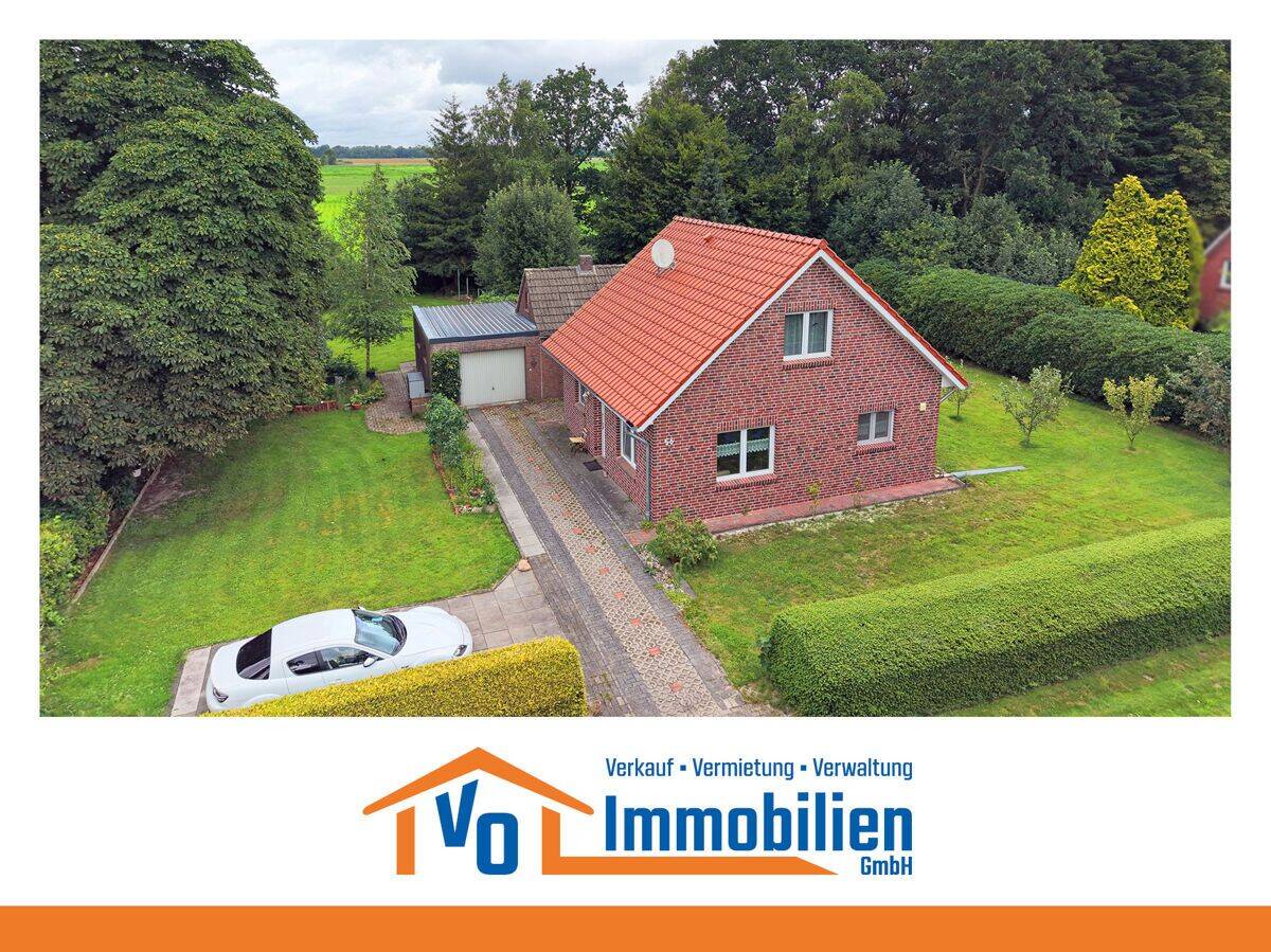 Modernes, kleines Wohnhaus mit Nebengebäude in rückwärtig unverbauter Lage von Wiesmoor-Marcadsmoor, 26639 Wiesmoor
