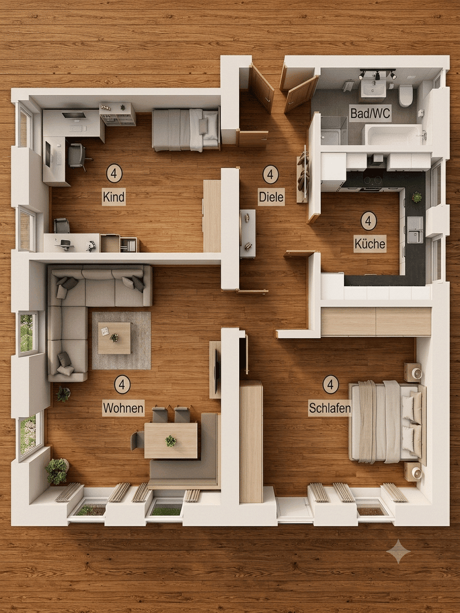 WOW!!! Traumhafte 3-Raum Wohnung mit Garten und Einbauküche, 8058 Zwickau