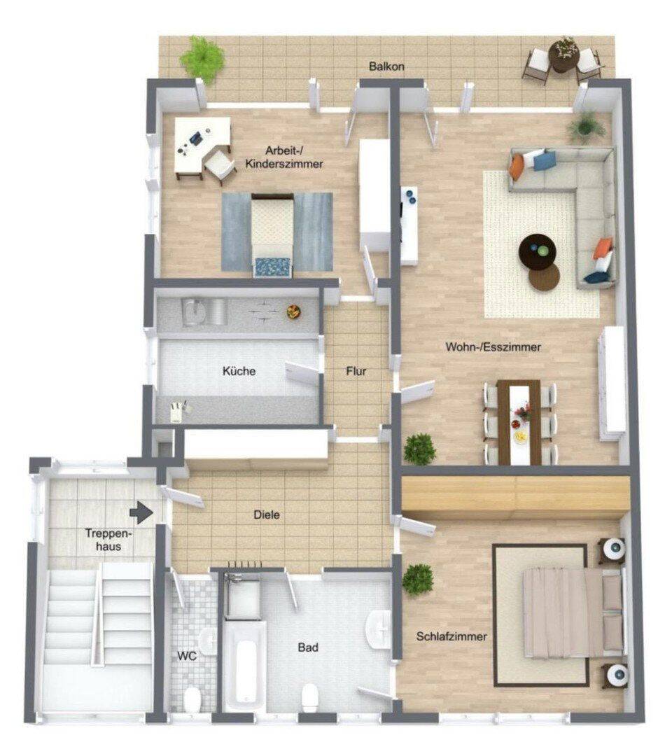 Renovierte 3-Zimmer-Wohnung mit Balkon in Schifferstadt, 67105 Schifferstadt