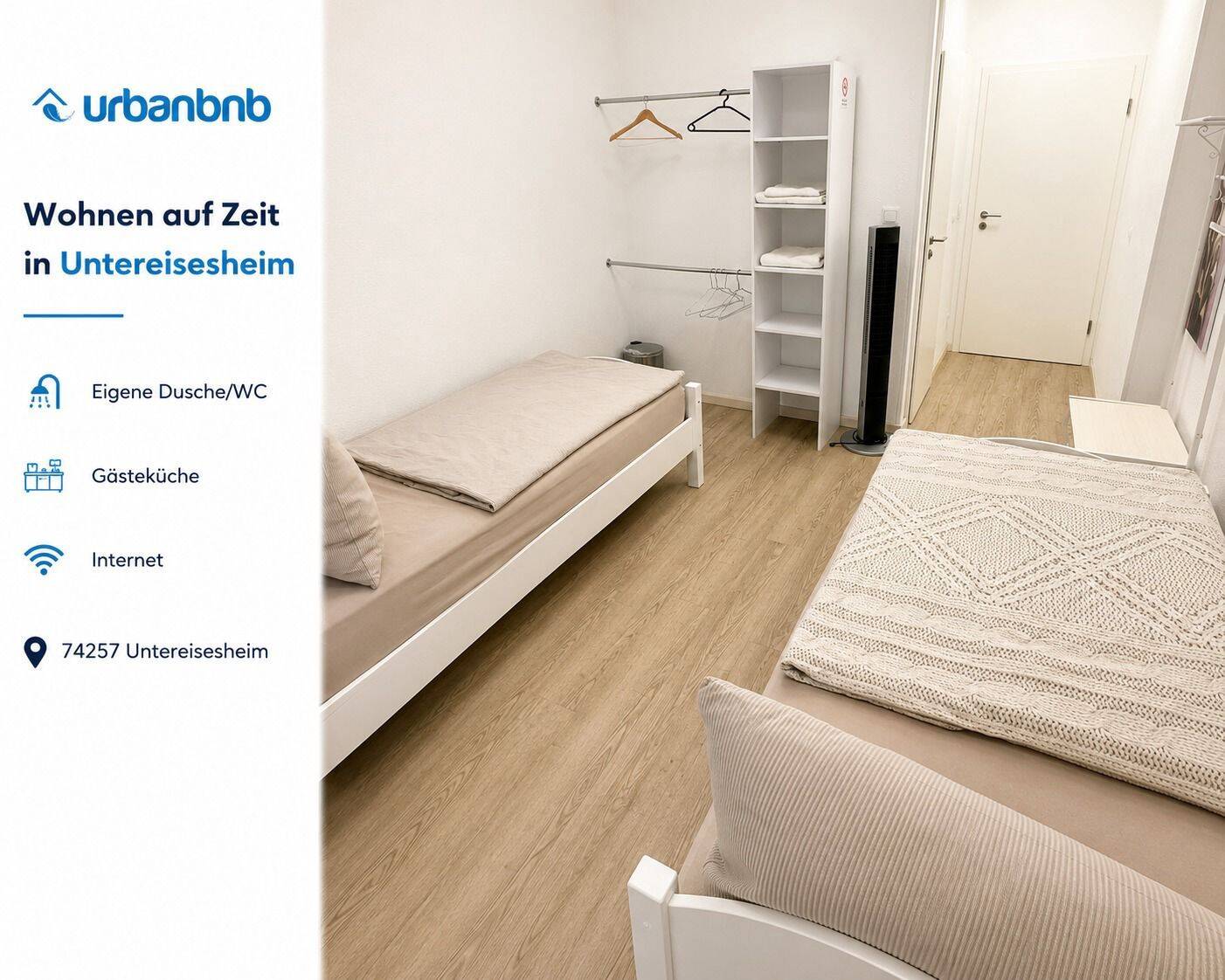 Möblierte Zimmer mit eigener Dusche/WC in Heilbronn Untereisesheim mieten – Ideal für Aufenthalte ab 1 Monat, 74257 Untereisesheim