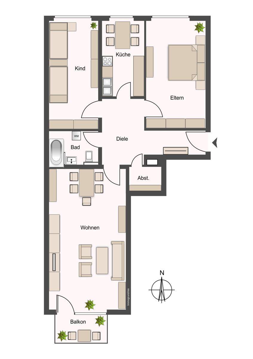 ***KAUFEN STATT MIETEN-Sofort bezugsfertige 3-Zimmer-Wohnung mit Südbalkon und Tiefgarage***, 86169 Augsburg (Firnhaberau Hammerschmiede Lechhausen)