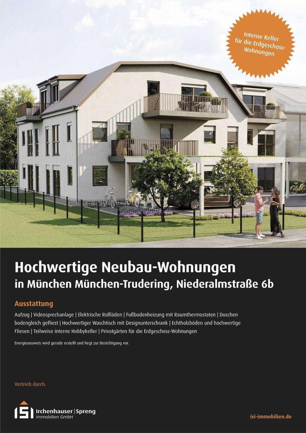 München! 4-ZKB OG-Whg. + 12 m² Süd/West-Balkon! FBH, elektr. Rollläd., Videosprech., Aufzug, Keller!, 81735 München (Berg am Laim Ramersdorf-Perlach Trudering-Riem)