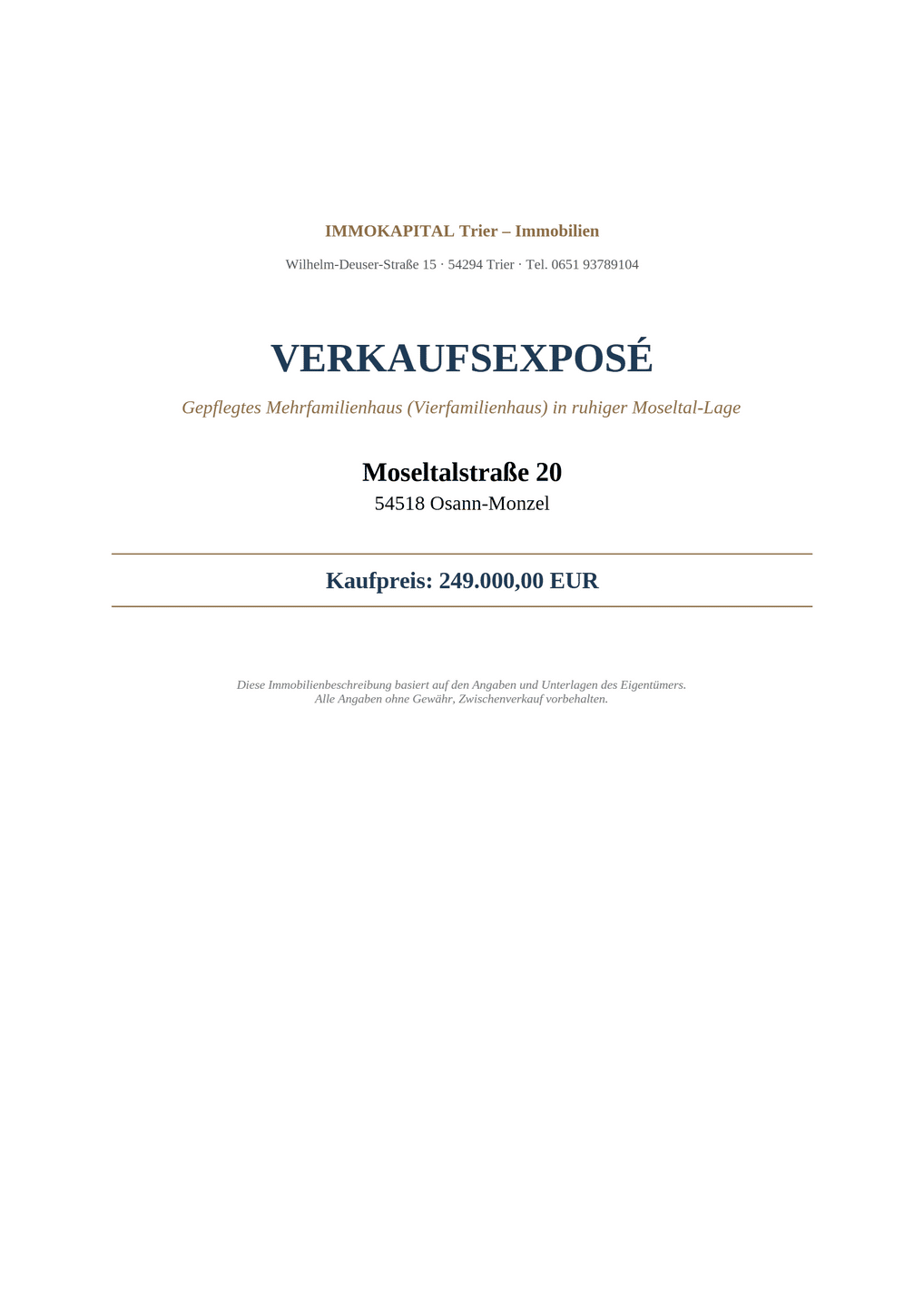 Mehrfamilienhaus mit 4 Wohneinheiten, großem Garten und Entwicklungspotenzial, 54518 Altrich
