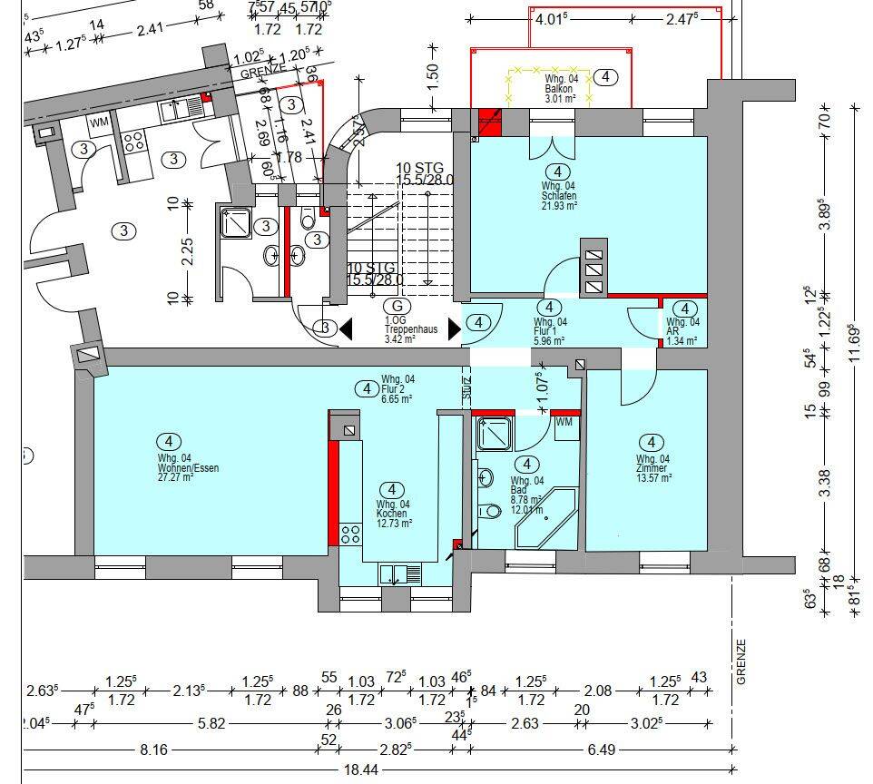 3 Zimmerwohnung mit Balkon, neu saniertes Altbaujuwel, 90459 Nürnberg