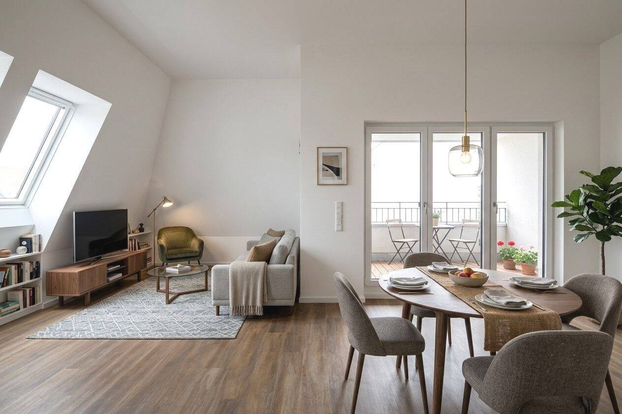 ** Helle 4 Zimmer im Dachgeschoss * offene Küche mit EBK * 2 Bäder * Loggia!, 4179 Leipzig (Altlindenau Leutzsch Neulindenau Schönau)