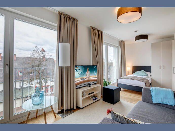 Möbliert: Möblierte Singlewohnung – optional Einzelstellplatz, 80937 München (Milbertshofen-Am Hart)
