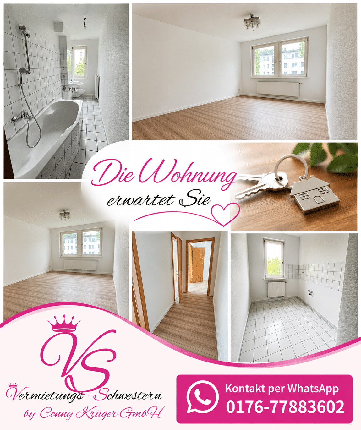 2 Raum Wohnung, Bad mit Wanne und Fenster in Gablenz, Nähe Versorgungszentrum, 9127 Chemnitz