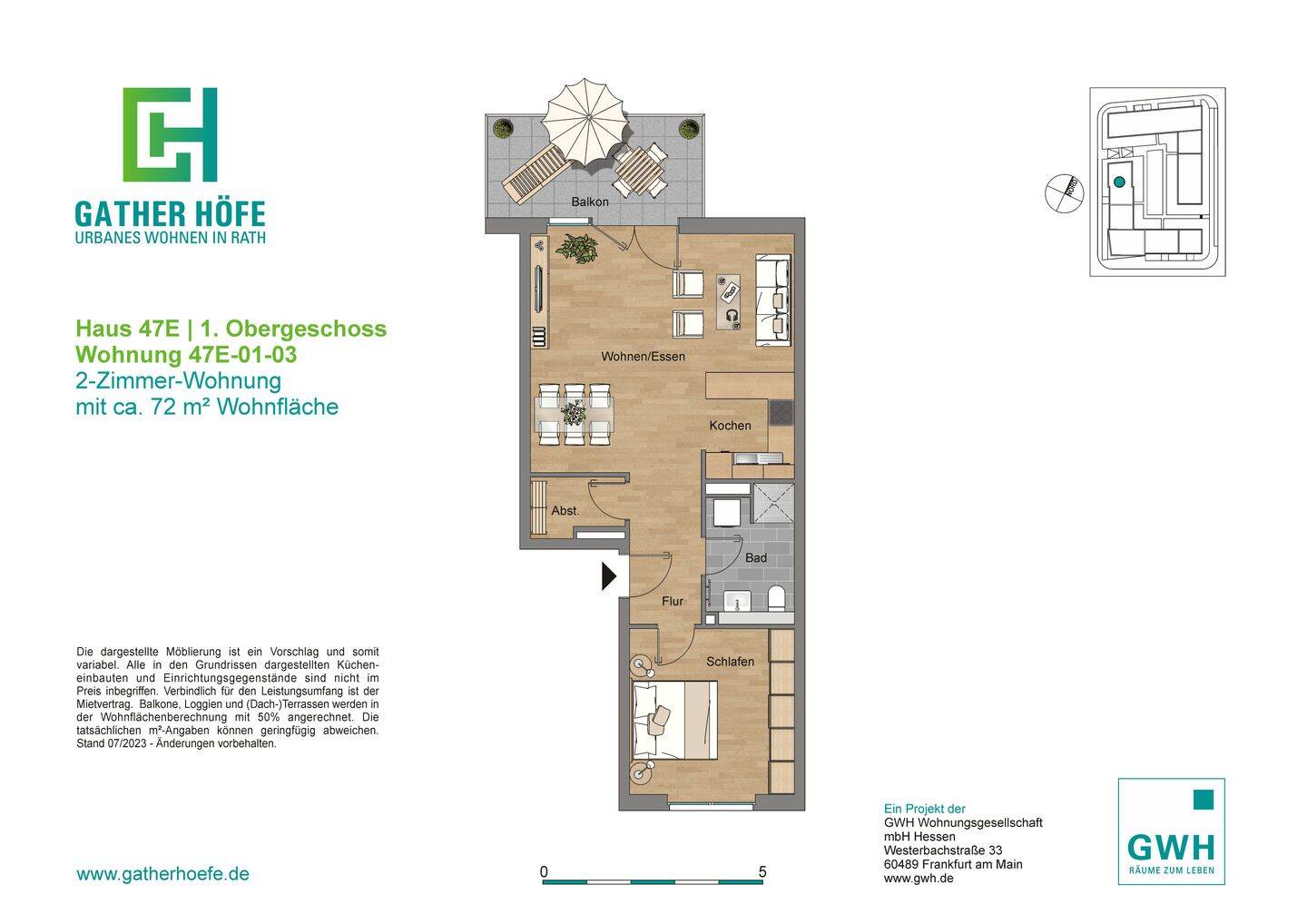 47122/57 moderne 2-Zimmer-Wohnung in Düsseldorf-Rath, 40472 Düsseldorf (Hubbelrath Lichtenbroich Rath Unterrath)